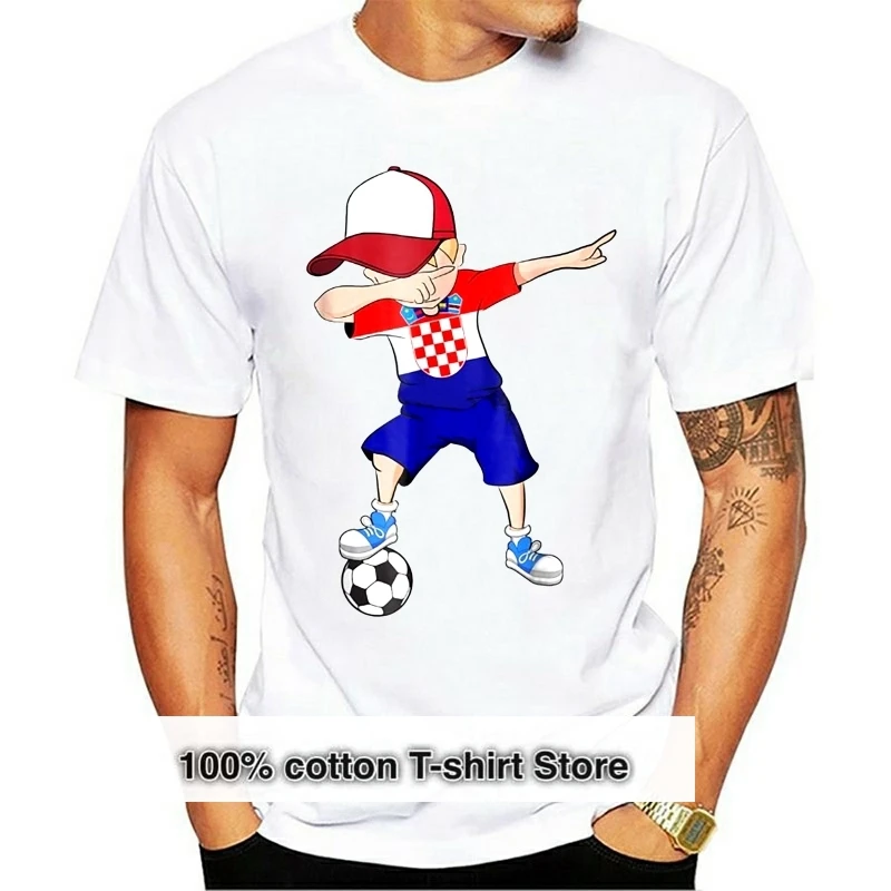 Dabbing Soccerer Boy Croatia Hrvatska Jersey Shirt Croatian Men  Legend Soccers 2024 Summer T Shirt Men New