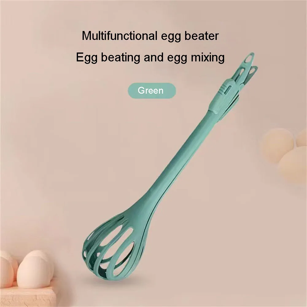 Description Picture 5 of item1pc Multifunctional Egg Beater Nylon Food Tongs Manual Egg Whisk Pasta Spaghetti Spoon Kitchen Gadget Mixer Creative Salad Tool