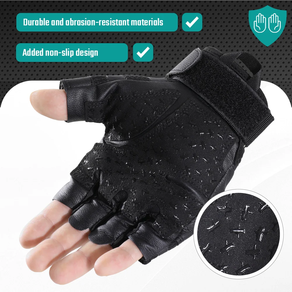 Men Tactical Half Finger Gloves Outdoor Sports Hiking Camping Combat Airsoft Hunting Shooting Cycling Non-slip Protective Gear