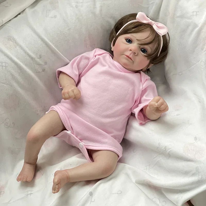 

49cm Already Painted Finished Reborn Baby Doll Felicia Awake Newborn Baby Size 3D Skin Visible Veins Collectible Art Doll