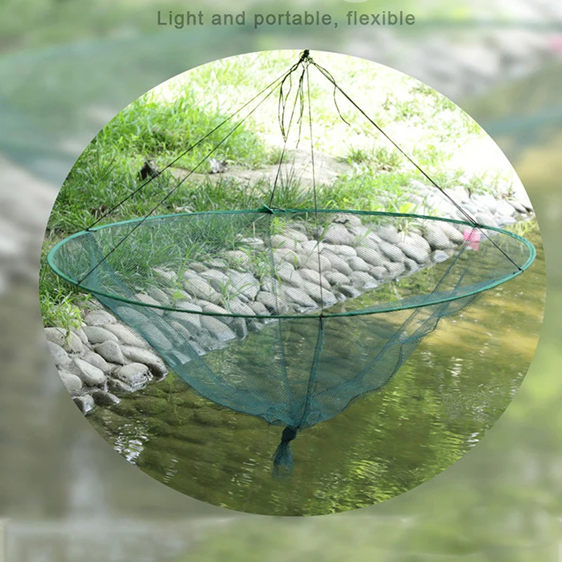 Fishing Net Case Portable Foldable Fishing Net Cage Round Open Pull Lobster For Travel Port Boat fishing net