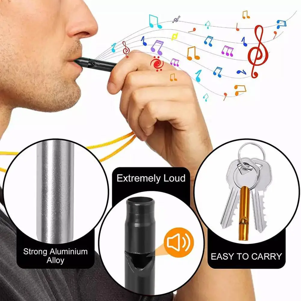 Whistle keychain Survival whistle Whistle Disaster Prevention Loud Sound Multifunction Whistle Keychain Small Aluminum Training Outdoor Portable Survival