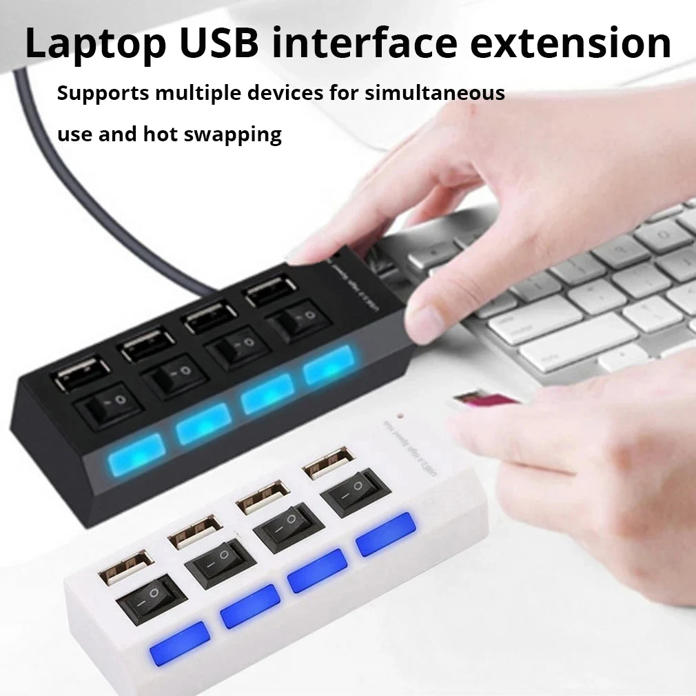 Switch Extension Hub 7-port USB2.0 Hub Computer USB Extension Hub One Drag Seven USB2.0 Splitter PC Laptop Desktop