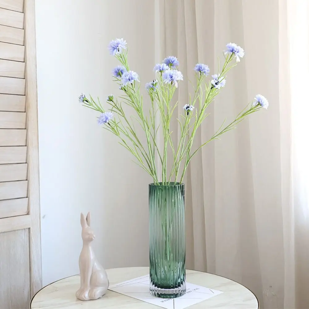 

Handmade Cornflower Colorful Floral Art 3 Head Fake Flower Flower Arrangement Party
