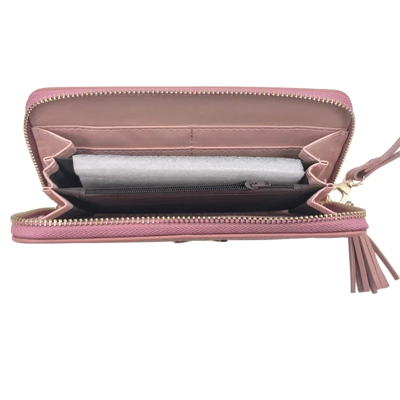 Luxury Fashion Wallets for Women New Butterfly Long Wallet PU Solid Color Zipper Clutch Bag Lady Convenient Coin Purse