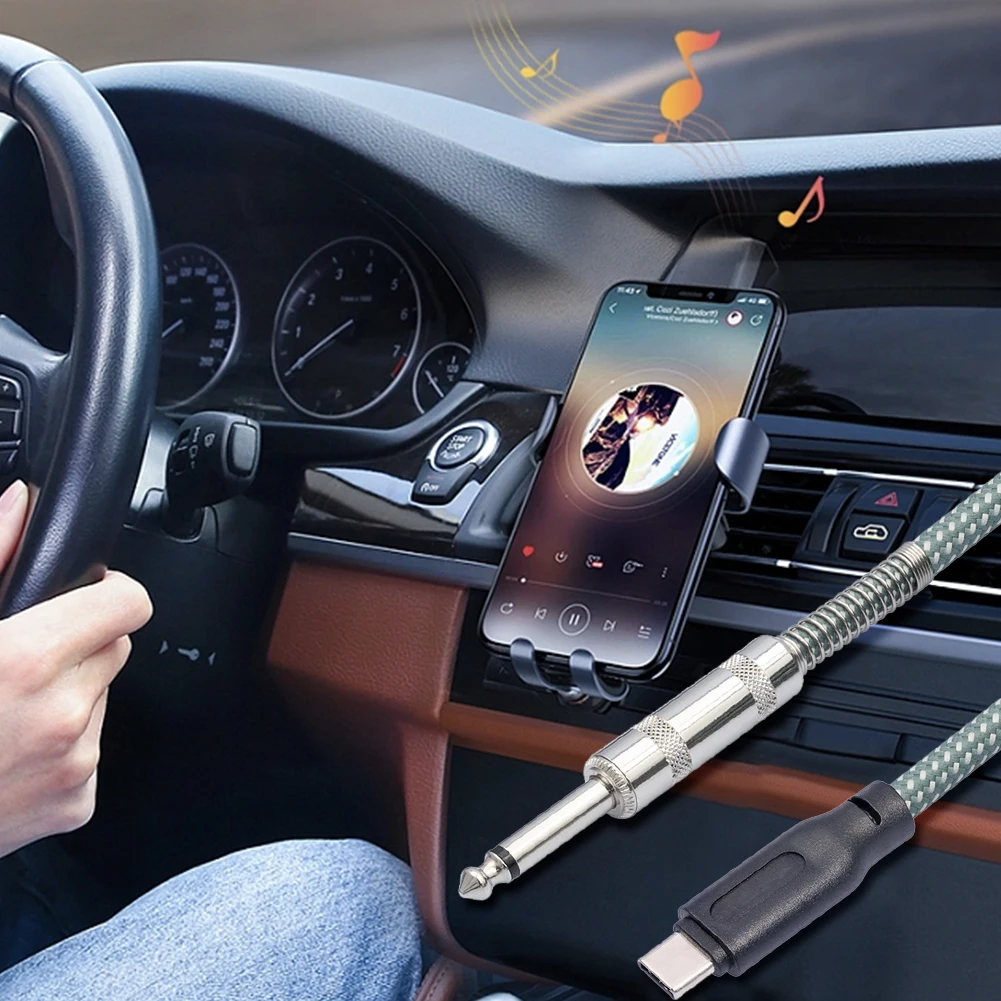 TS USB-C  ̺  6.35mm, TS Aux 迡 CŸ ׷ ̺,  15 ø, 1, 2, 3, 5M, 6.35mm, 1/4 ġ
