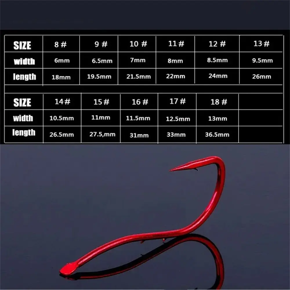 20PCS/Bag Red Fishing Hooks with Double Shank Barbs Bait Holder Hook for Live  Bait Fishhook for Beach Fishing - AliExpress