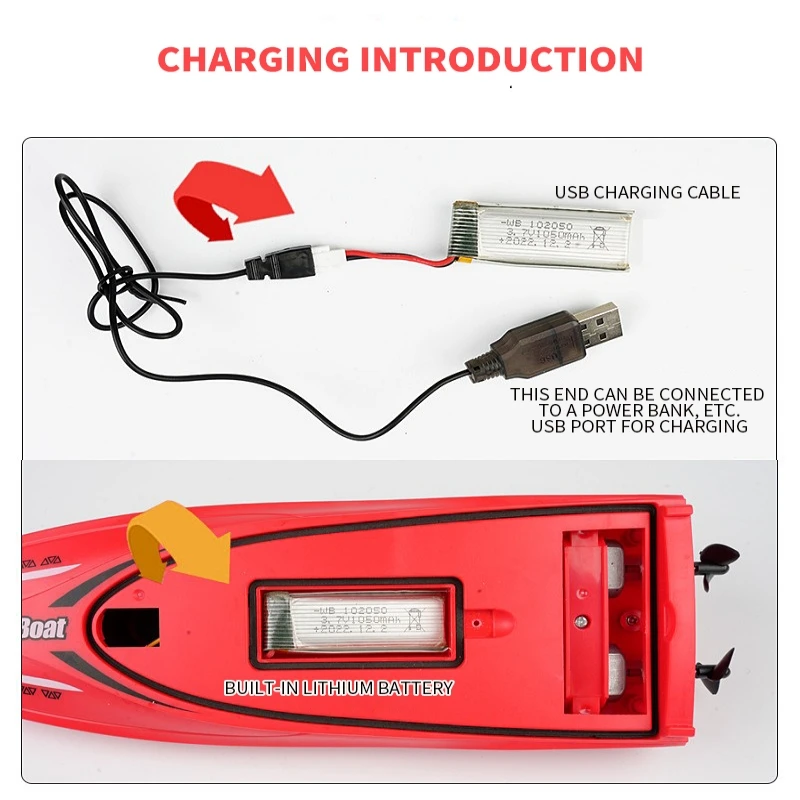 2.4G remote control high-speed speedboat water stunt rolling remote control captain endurance outdoor children's toy 6
