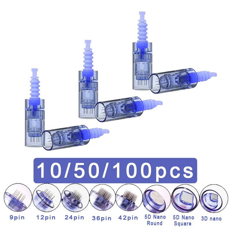 Needle Cartridges Bayonet for Ultima Dr pen A6 A1 M5 M7 N2 E30/Mym Replacement Needles 9 12 24 36 42 Pin Round Nano 100/50/10Pcs
