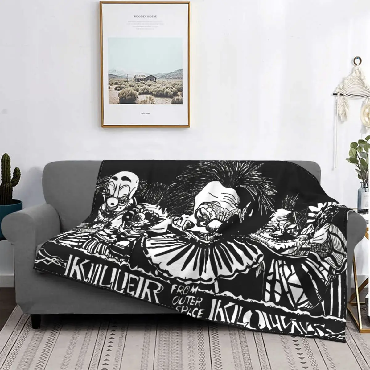 Classic Killer Klowns From Outer Space Film Coperta Fleece Summer Multifunzione Thin Throw Coperte Per Auto Peluche Trapunta Sottile