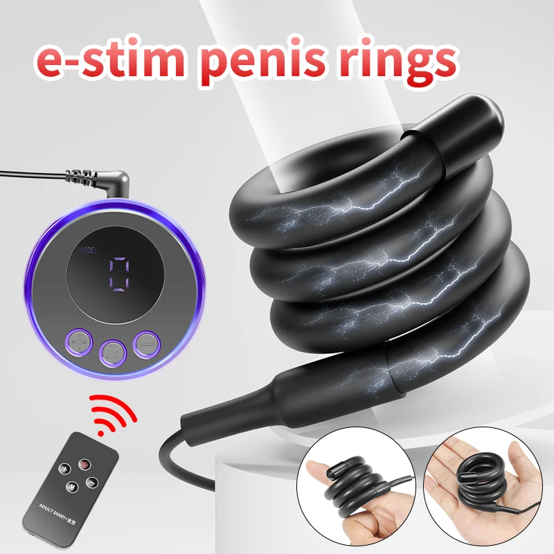 Electro Stimulation/Sex Cock Ring On Penis Rings/Electric Stimulator/Sex Men Cbt Electro Bdsm Chastity Belt Estim Electrosex electro sex toys electric sex toys penis rings