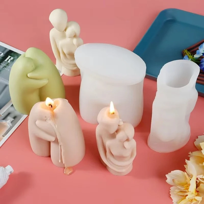 backlight Stampo a candela per uomo | Coppia abbracciante di sculture per la casa in resina epossidica,Stampo in gesso in silicone per realizzare moderne statue romantiche dell'amore