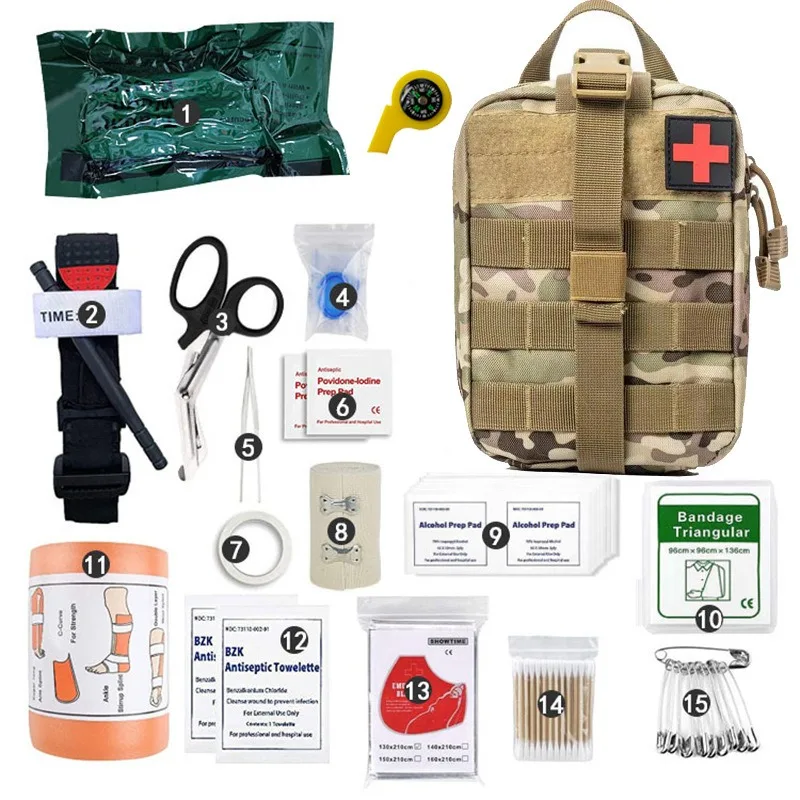 

Tactical Medical Bag Military First Aid Kit Outdoor Survival Equipment Emergency Tourniquet with EDC Moore Bag Survival Gear