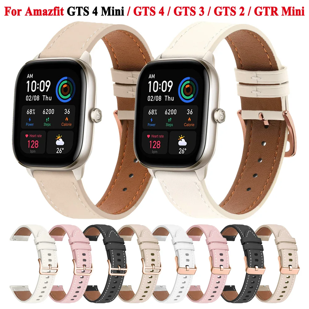 

Ремешок кожаный для Amazfit GTS 4 Mini/GTR Mini/GTS 4 3 2 2e 2