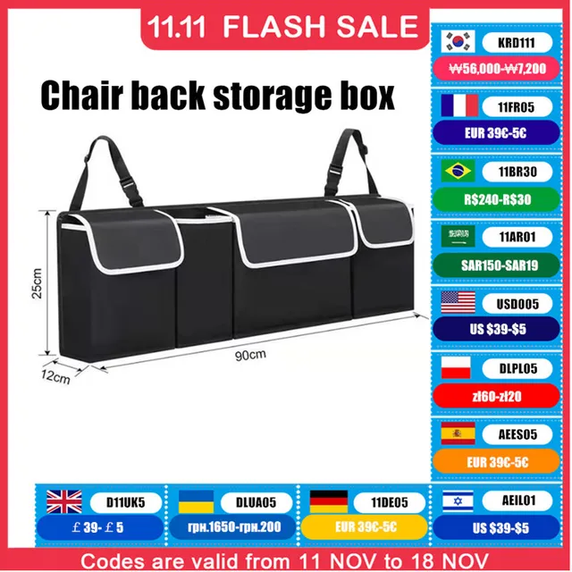 Car Trunk Organizer Backseat Storage Bag High Capacity Multi-use Oxford Car Seat Back Organizers Automobile Interior