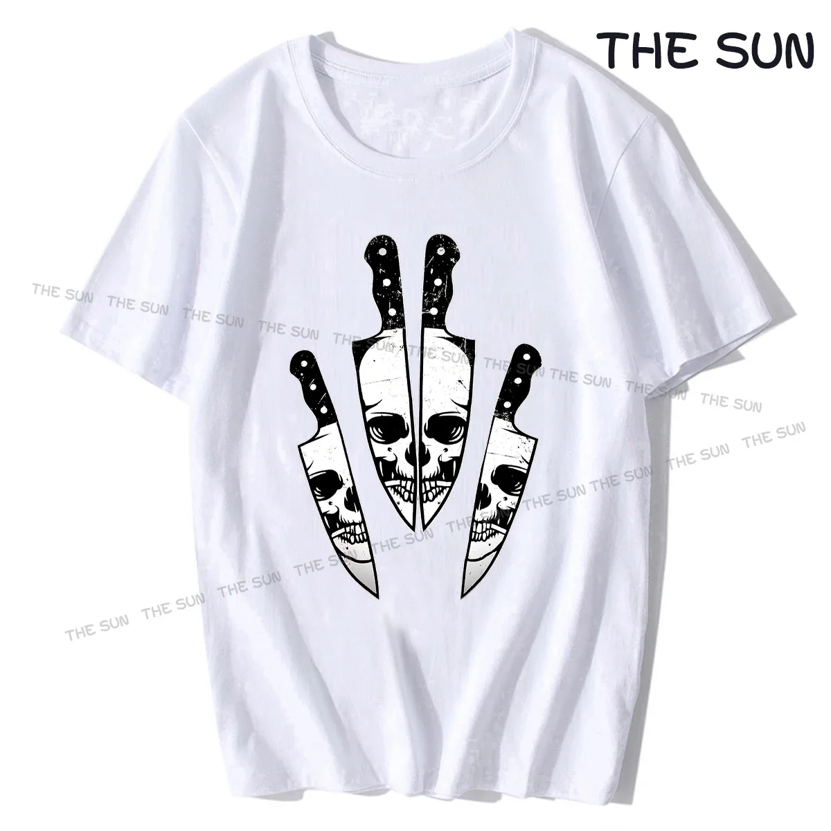 

Skull Knife Streetwear T Shirt Men Harajuku Graphic Vintage Mens Women Cotton Street Fashion Short Sleeve Clothing Streetwear