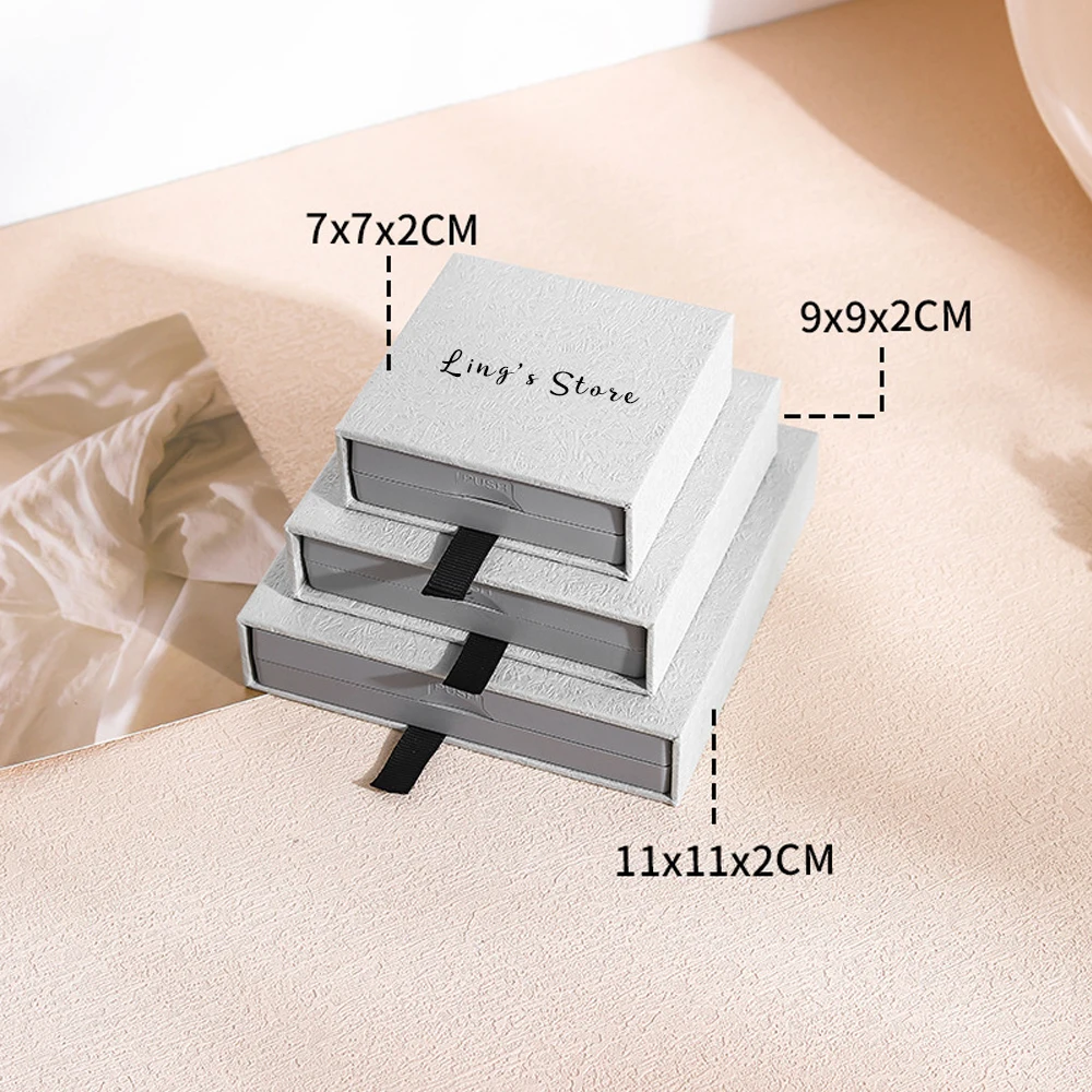 50 Stück Luxuriöse Schmuckschachteln mit individuellem Logo aus PE-Folie für Ringe, Ohrringe, Ohrstecker, Halsketten, Armbänder und Anhänger – Organizer zur Aufbewahrung und Präsentation – Detail 11