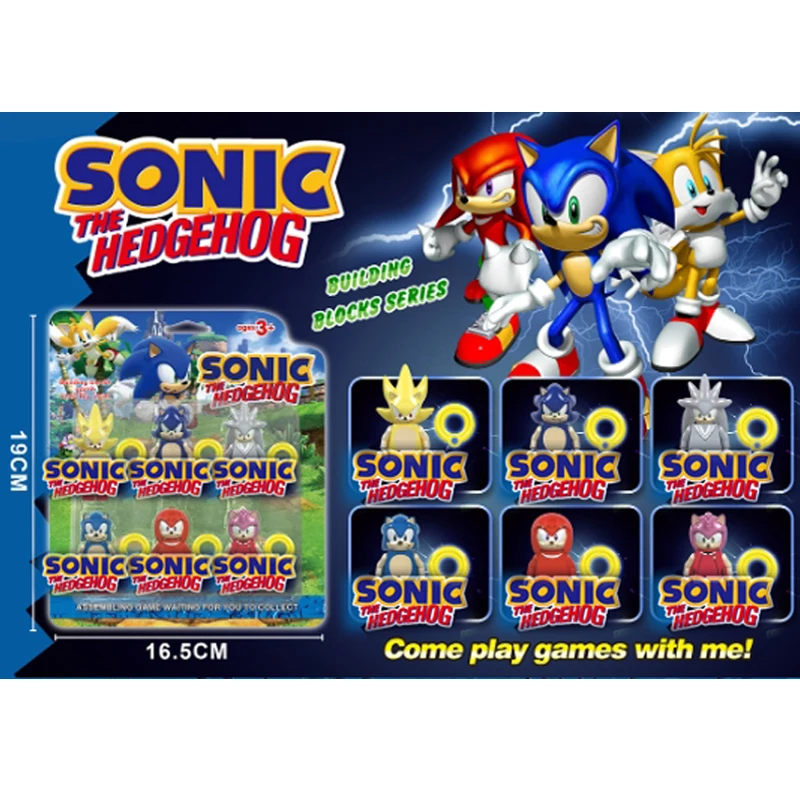 Toy Building Blocks Action Figures Cartoon Sonic Advance Assemble Educational Kid Toys Birthday Gift