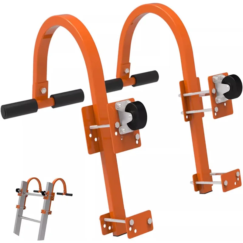 Liga de aço escada estabilizador ganchos telhado 2 em 1 extensão calha reparação limpeza 500lbs capacidade rolamento industrial residencial