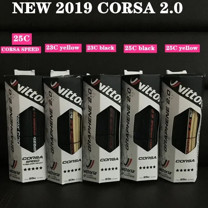 

Vittoria Corsa G+Competition Graphene 2.0 700 x 25 Black Brown 320 TPI Road Bike Clincher Tyres Race Tyres