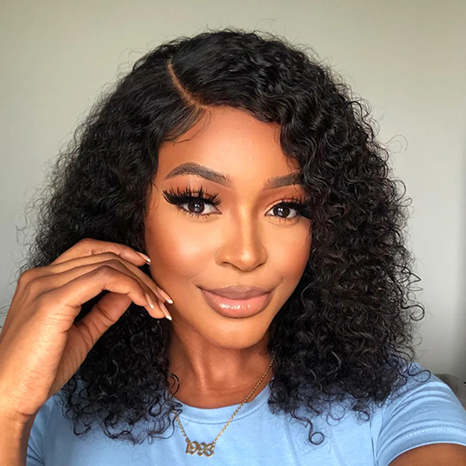 Water Wave Short Lace Human Hair Wig Brazilian Transparent Lace Wig Curly 4x4 Closure Wigs For Black Women On Sale Bling Hair