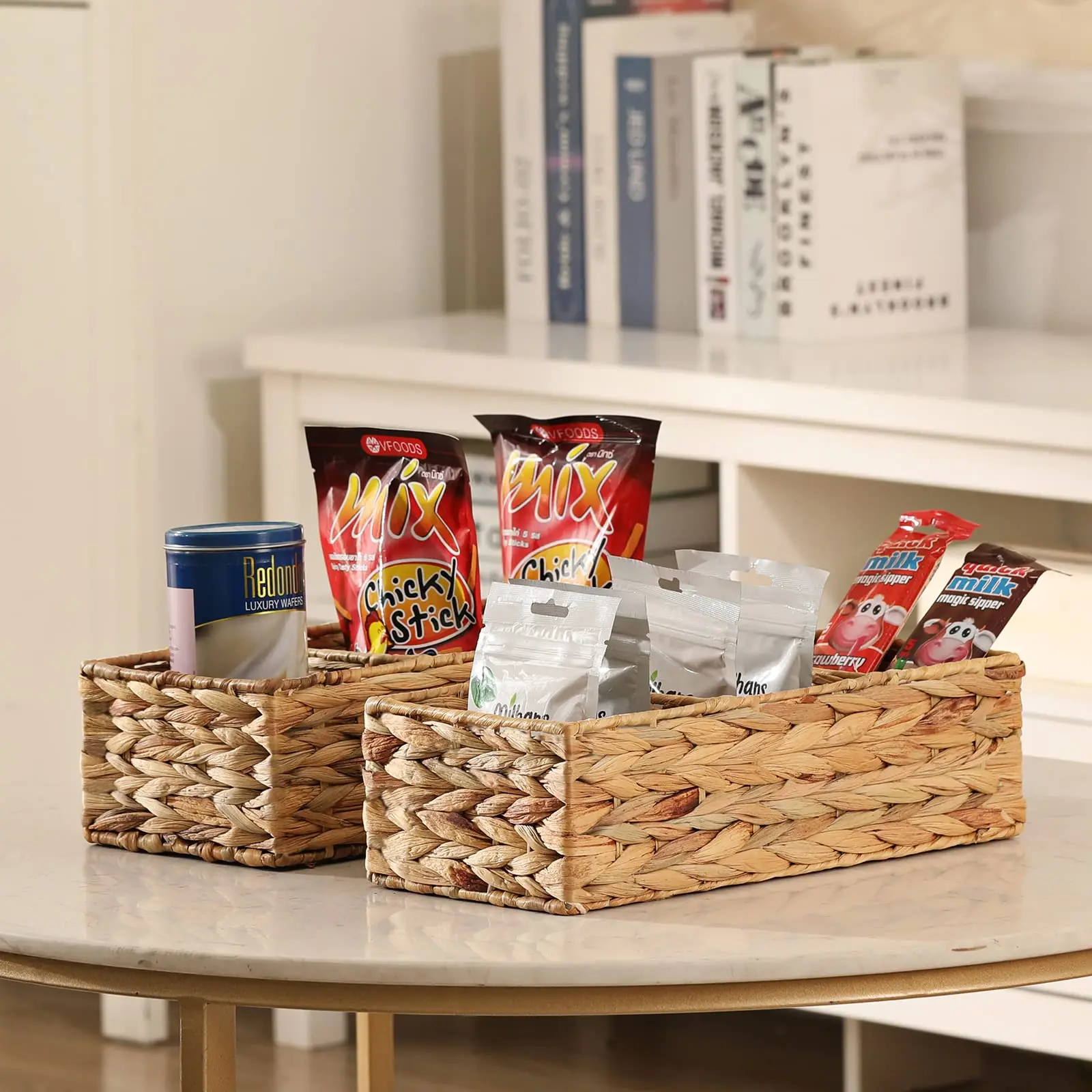 Panier En Corde De Papier Tissé Avec Bord Festonné - Pour Rangement Serviettes, Papier Toilette, Ustensiles De Cuisine
