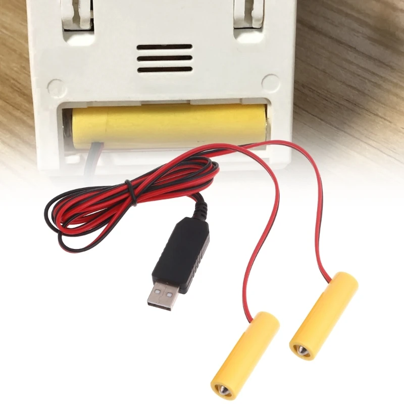 LED 조명 시계용 2in1 USB 전원 공급 장치 케이블 USB 1.5V AA LR6 배터리