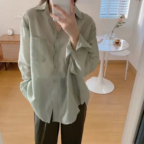 Women's Thin Shirt Summer Solid Color Sun Protection Top