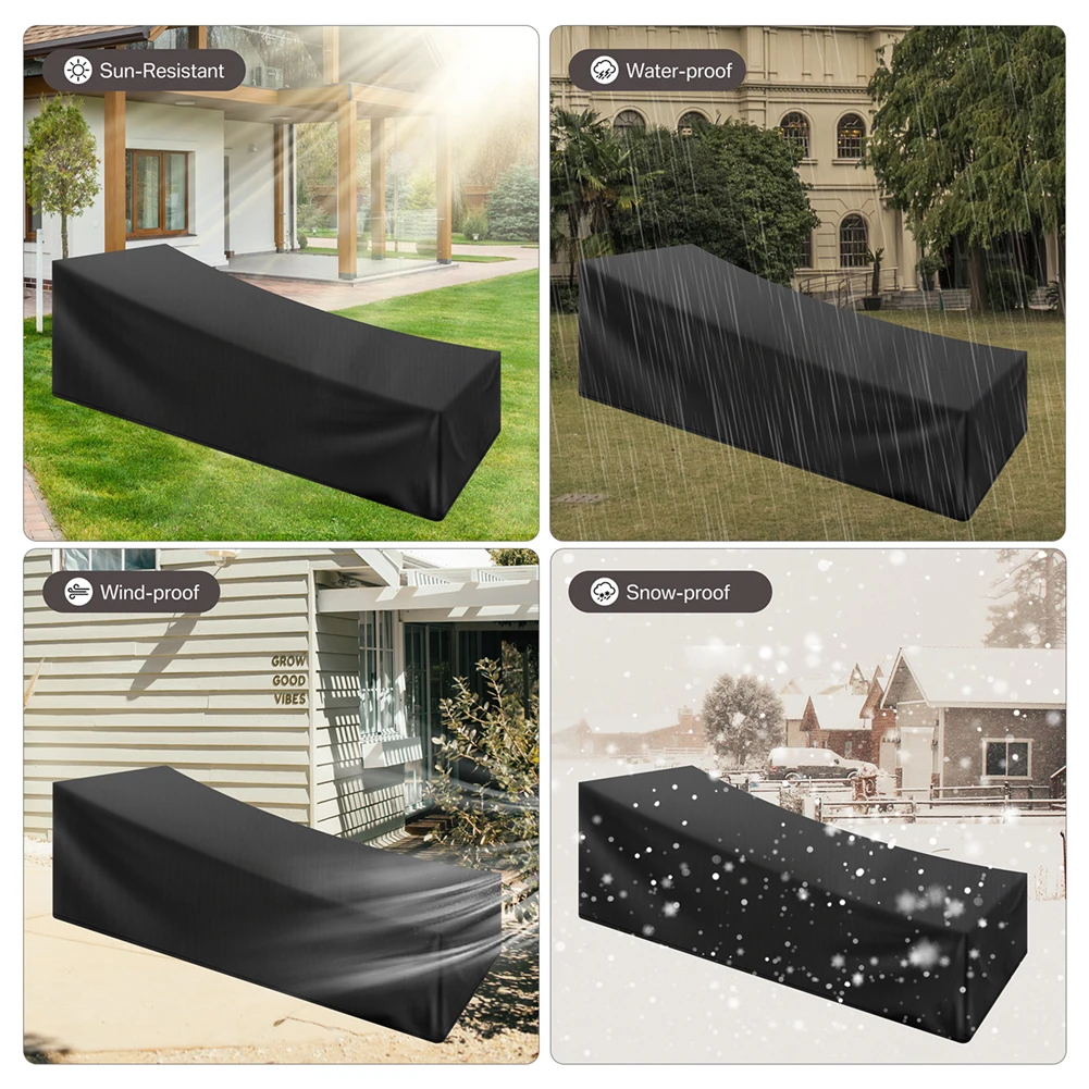 Waterproof Outdoor Chaise Lounge Cover - Durable Weather-Resistant Protective Patio Furniture Shield (1/2 Pack)