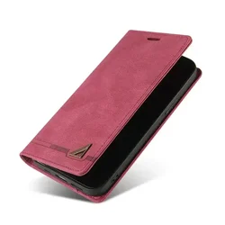 RFID Leather Magnetic Wallet Phone Case & Cover for A05S (Red)
