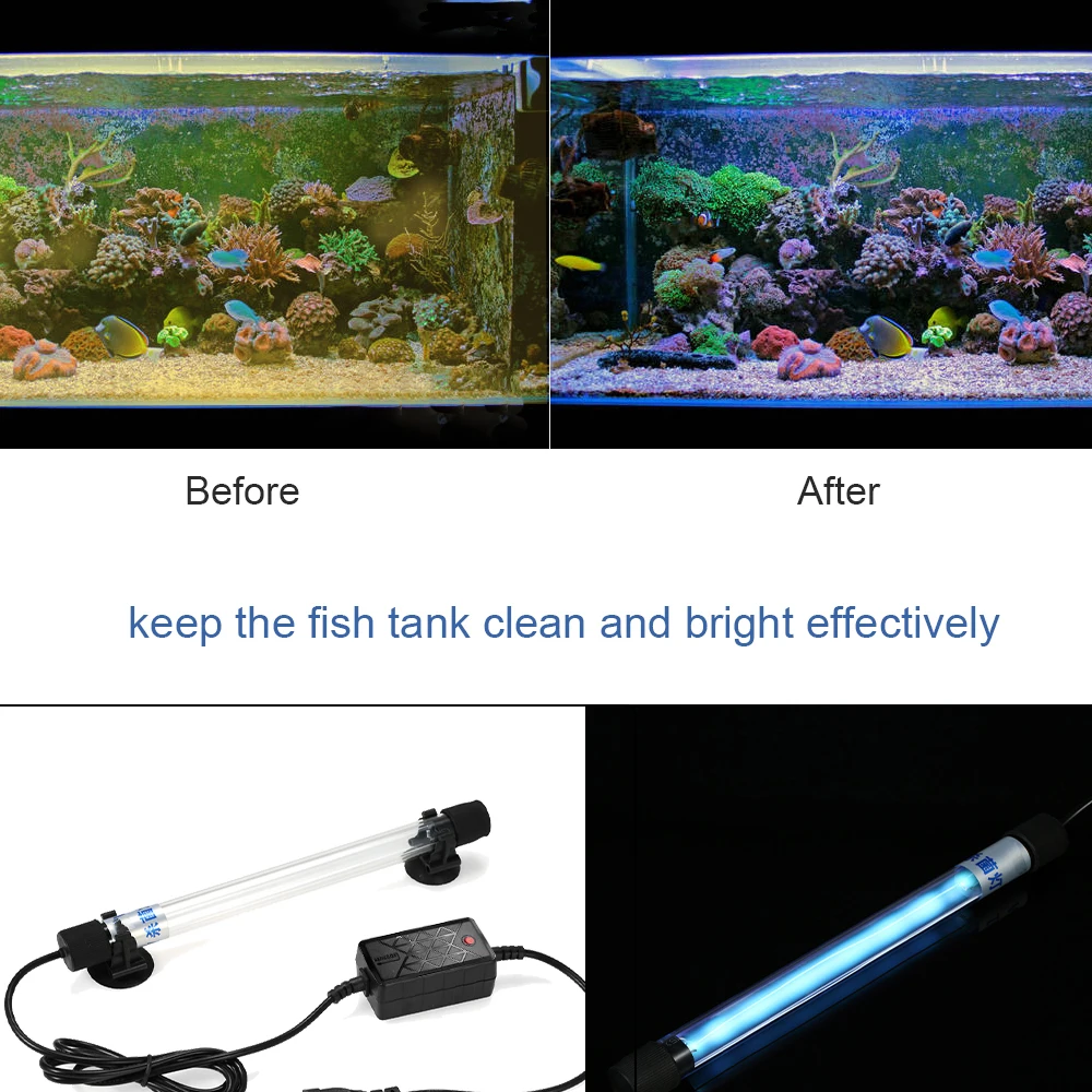 Submersible UV Light Water Sterilization Lamp for Aquarium Disinfection