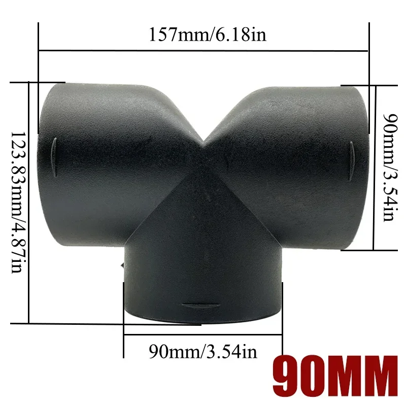 Air Vent Ducting T Piece Y Branch Pipe Connector Joiner Splitter 2X 42/60/75/90mm for Webasto Eberspaecher Diesel Parking Heater Diesel Heater Exhaust Pipe Air Diesel Heater Duct Pipe Air Diesel Heater Diesel Heater Heater Duct Connector Air Heater Exhaust Connector