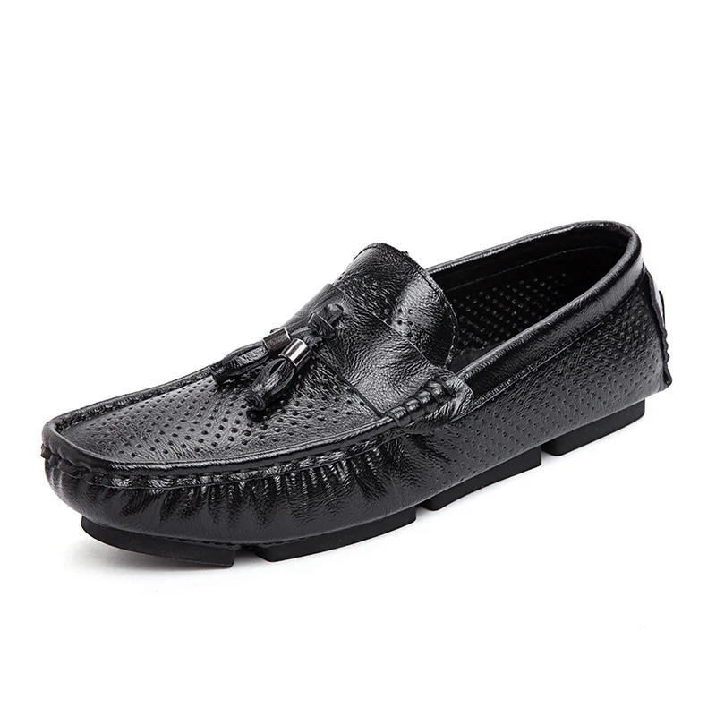 Men Slip on Shoes Luxury Loafers British Style Comfortable Men Moccasins Shoes Genuine Leather Causal Shoes Business