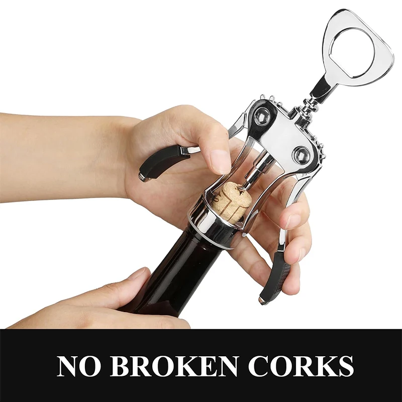 Deluxe Heavy-Duty Zinc Alloy Wing Wine & Beer Bottle Opener