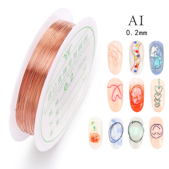 Nail Art Copper Thread Jewelry Metal Thread Nail Art Copper Thread Nail Accessories DIY Bead String Jewelry Accessories