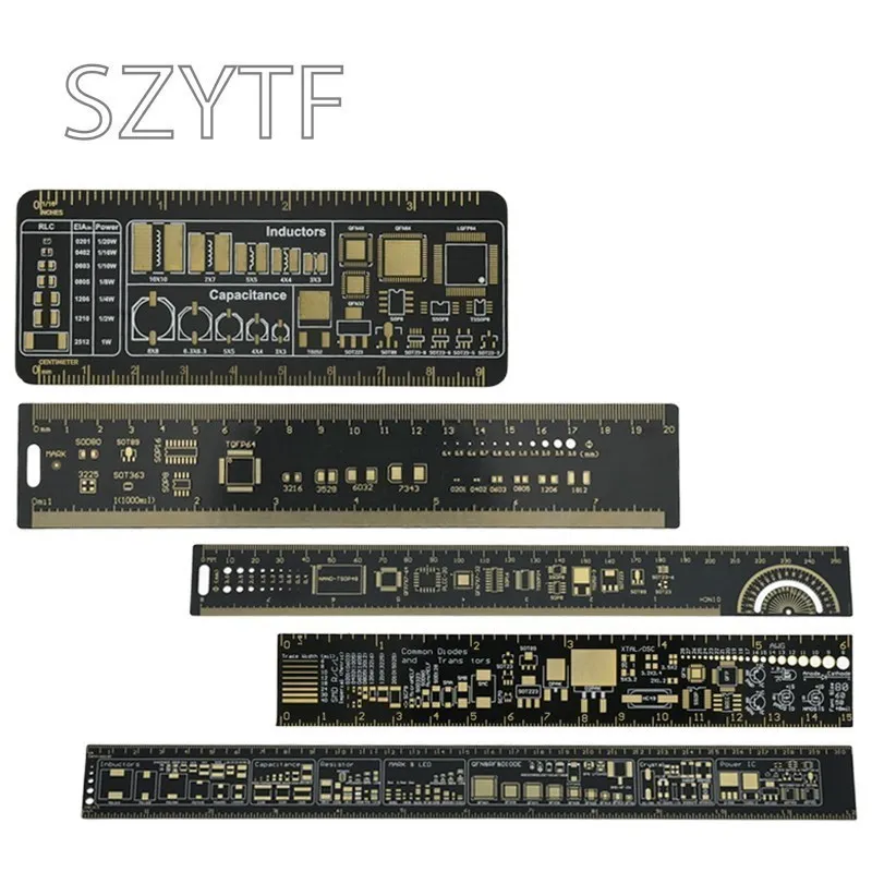 5 Tipo 9Cm 15Cm 20Cm 25Cm 30Cm Righello Pcb Strumento Di Misurazione Multifunzionale Resistore Condensatore Chip Ic Smd Diodo Transistor