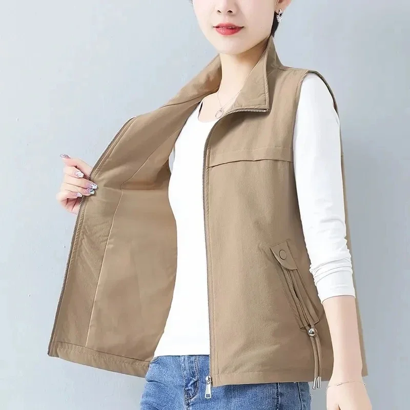 

Casual Loose Short Women's Vest Lined Sleeveless Jackets Spring Summer Chalecos Para Mujeres Thin Fashion Waistcoat I158