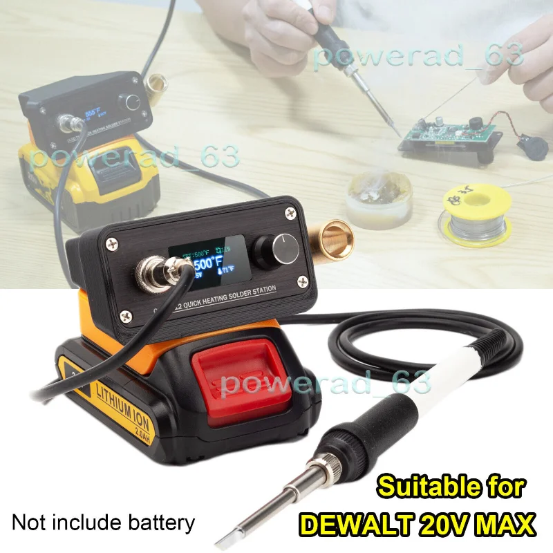 For Dewalt 20v Max Battery soldering station/iron 18v Cordless portable T12 Soldering Iron Station