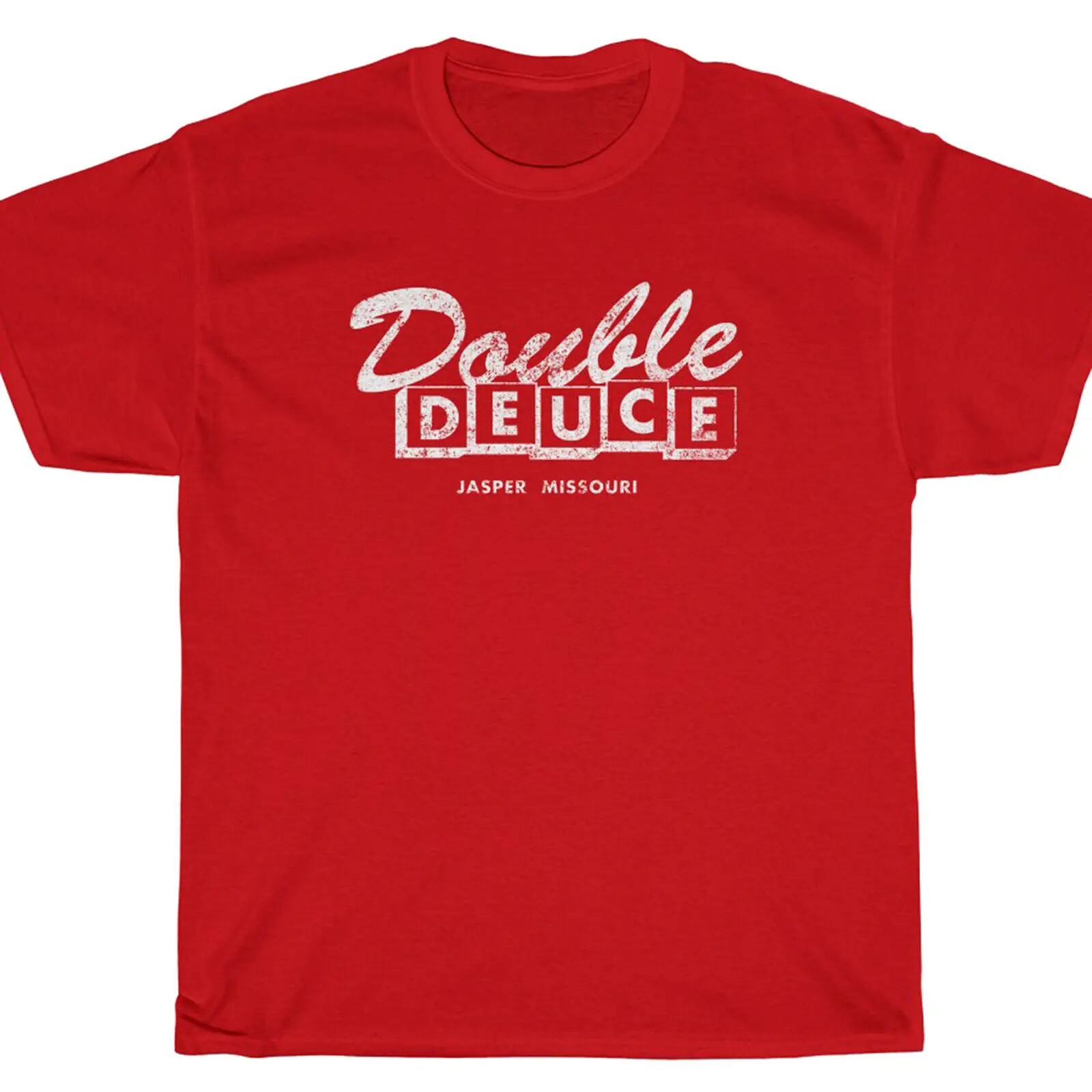 

DOUBLE DEUCE "Vintage Look" T-Shirt - Road Bouncer House Swayze Men's Clothing Short Sleeve Tops