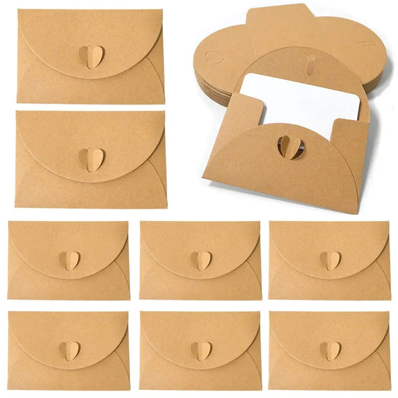 10/20/30Pcs Kraft Paper Greeting Card with Envelope Featival Blessing Card DIY Gift Cards Birthday Wedding Party Invitation