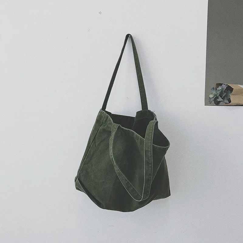 2024 Large Capacity Women's Shopping Bag Harajuku Commuter Simple Tote Bag Foldable Reusable Environmentally Friendly Multicolor