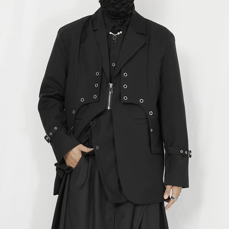 

Men's Leisure Suit Coat Dark Series Niche Irregular Deconstruction Zipper Loose Jacket