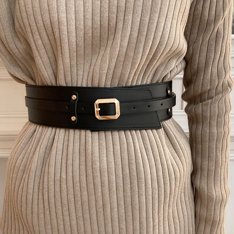 1pcs waist belt for women, wide decorative sweater, versatile retro Korean style fashion suit waist belt, simple design sense, i