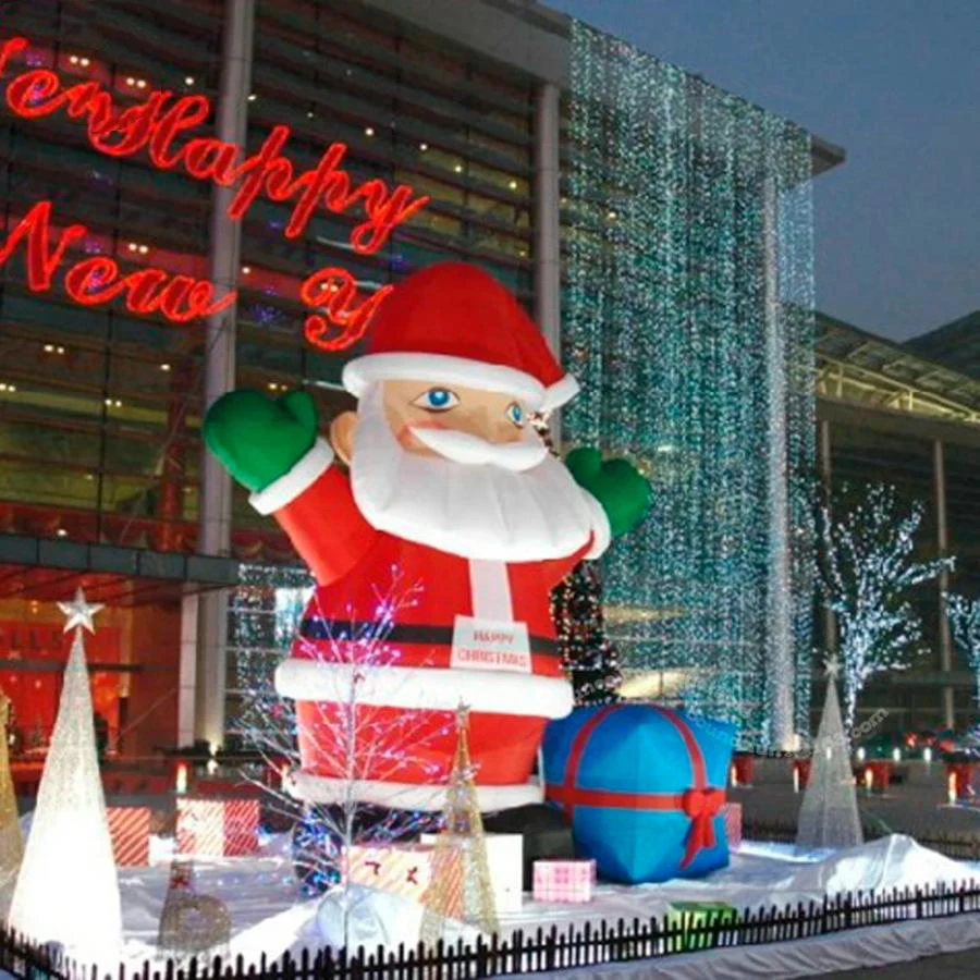 Smiley Giant Inflatable Santa Claus Outdoor Christmas Decoration Inflatables Lighted Santa Blow Up Yard Lawn Xmas Holiday Party 3