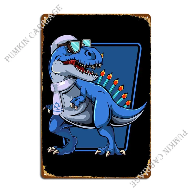 Rex Trex Dinosaur Jewish Metal Sign Retro Decoration Pub Living Room Tin Sign Poster
