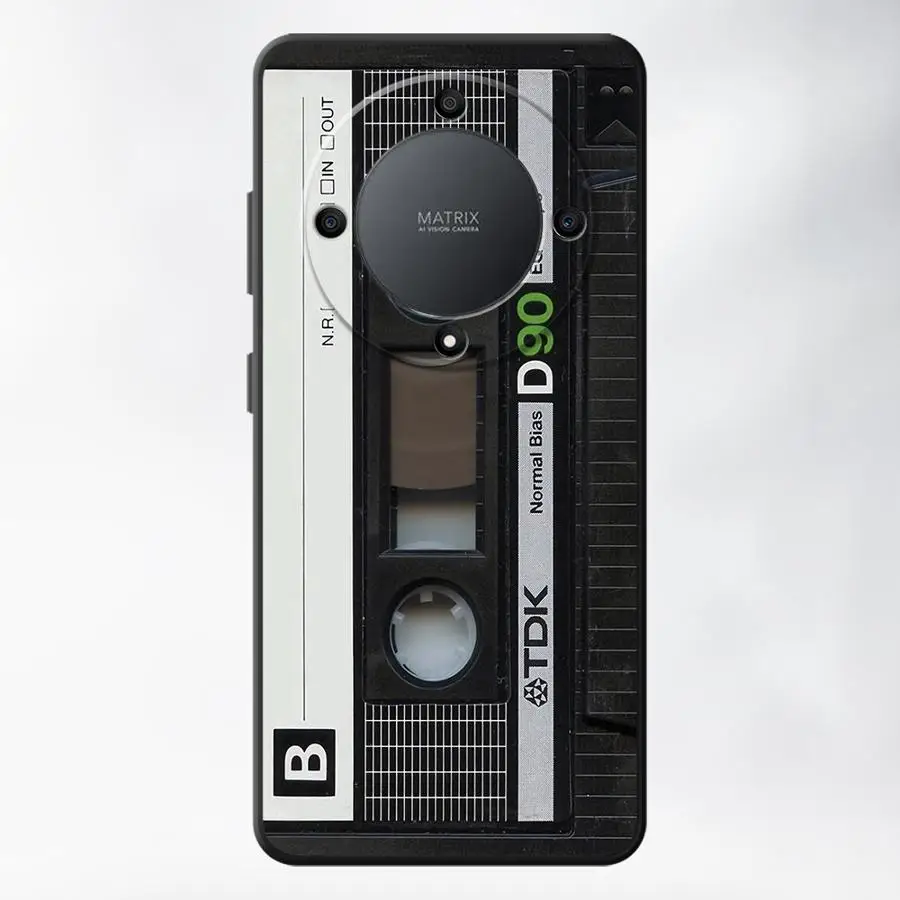 Vintage Cassette Music Black Soft Phone Case Cover