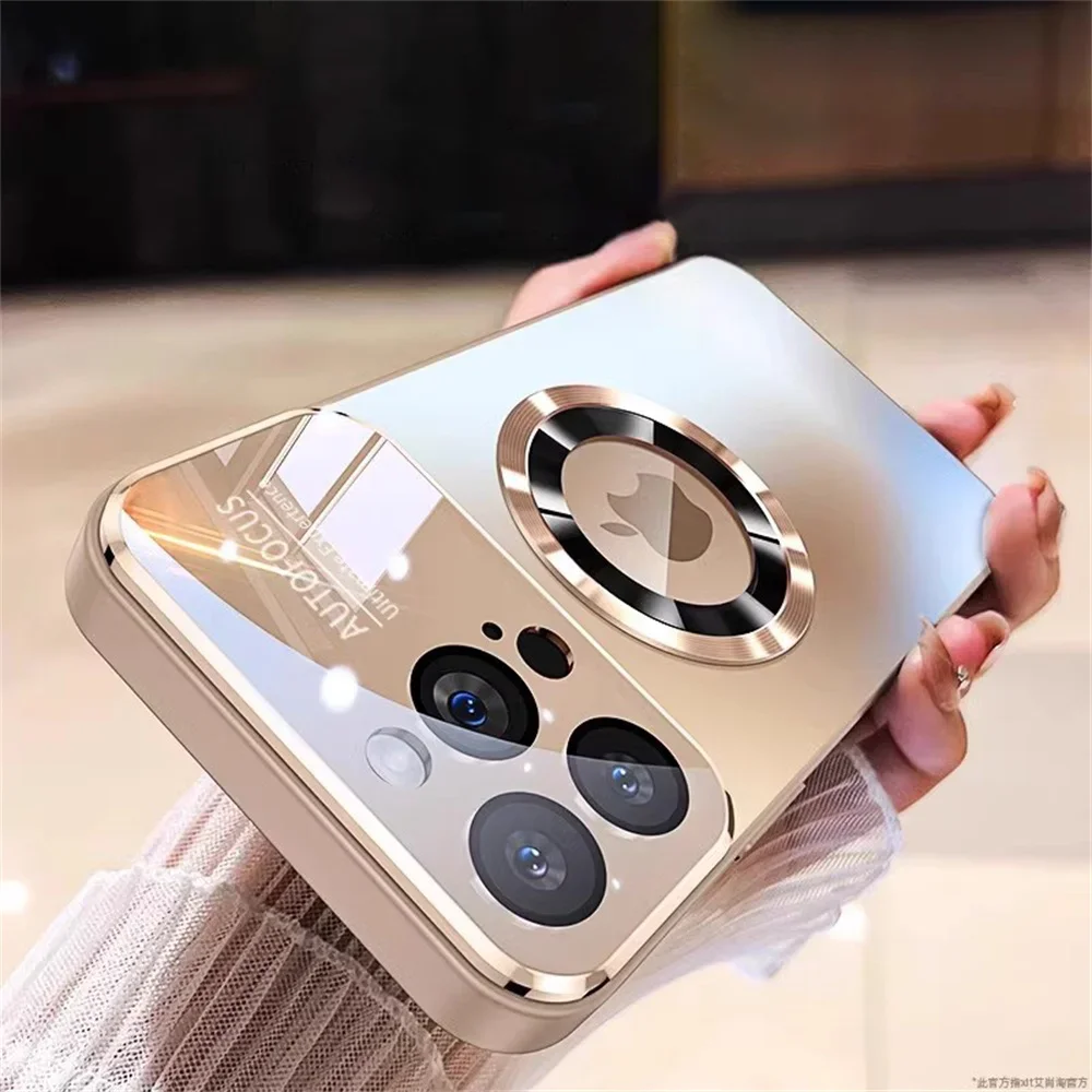 Luxury Frosted Magnetic Phone Case with Full Lens Protection and Matte Silicone Back Cover