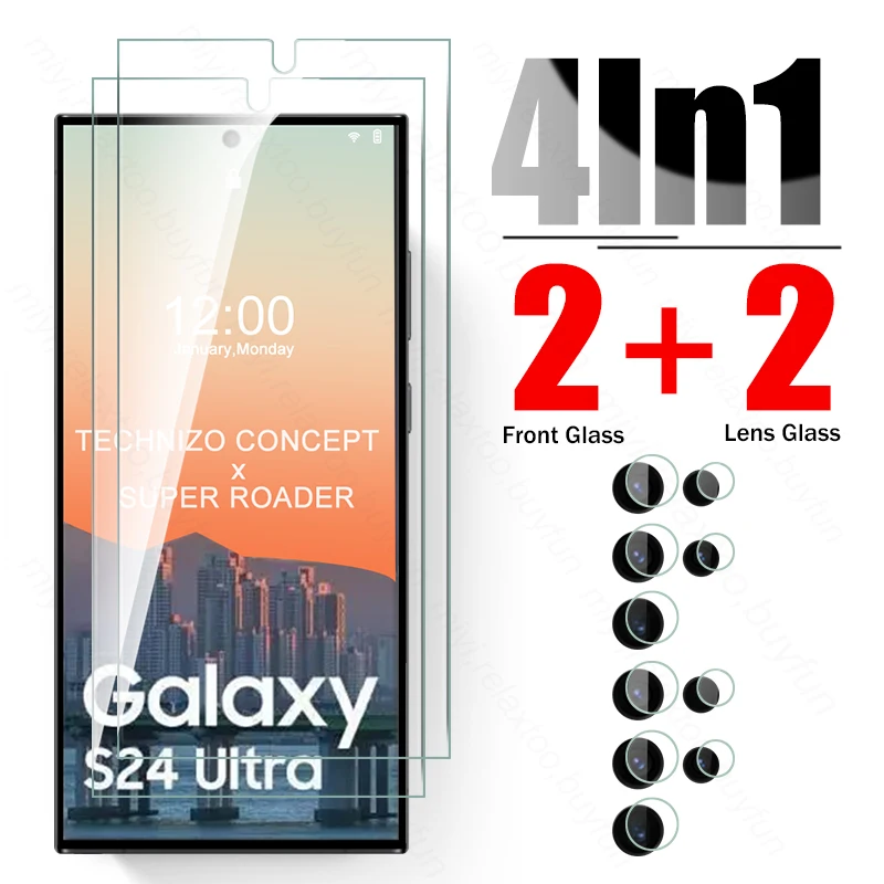 

4 In 1 Camera Lens Protective Glass For Samsung Galaxy S24 S 24 Ultra 24Ultra 24Plus 24+ S24+ S24Ultra 5G Screen Protector Film