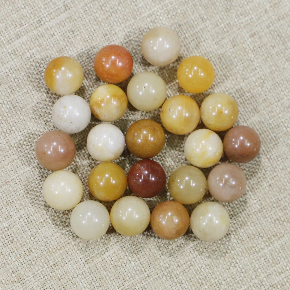 12mm Natural Non-porous Mini Color Crystal Beads Raw Stone Polished Ball Ornaments Gift DIY Jewelry Materials Wholesale 30Pc/Lot