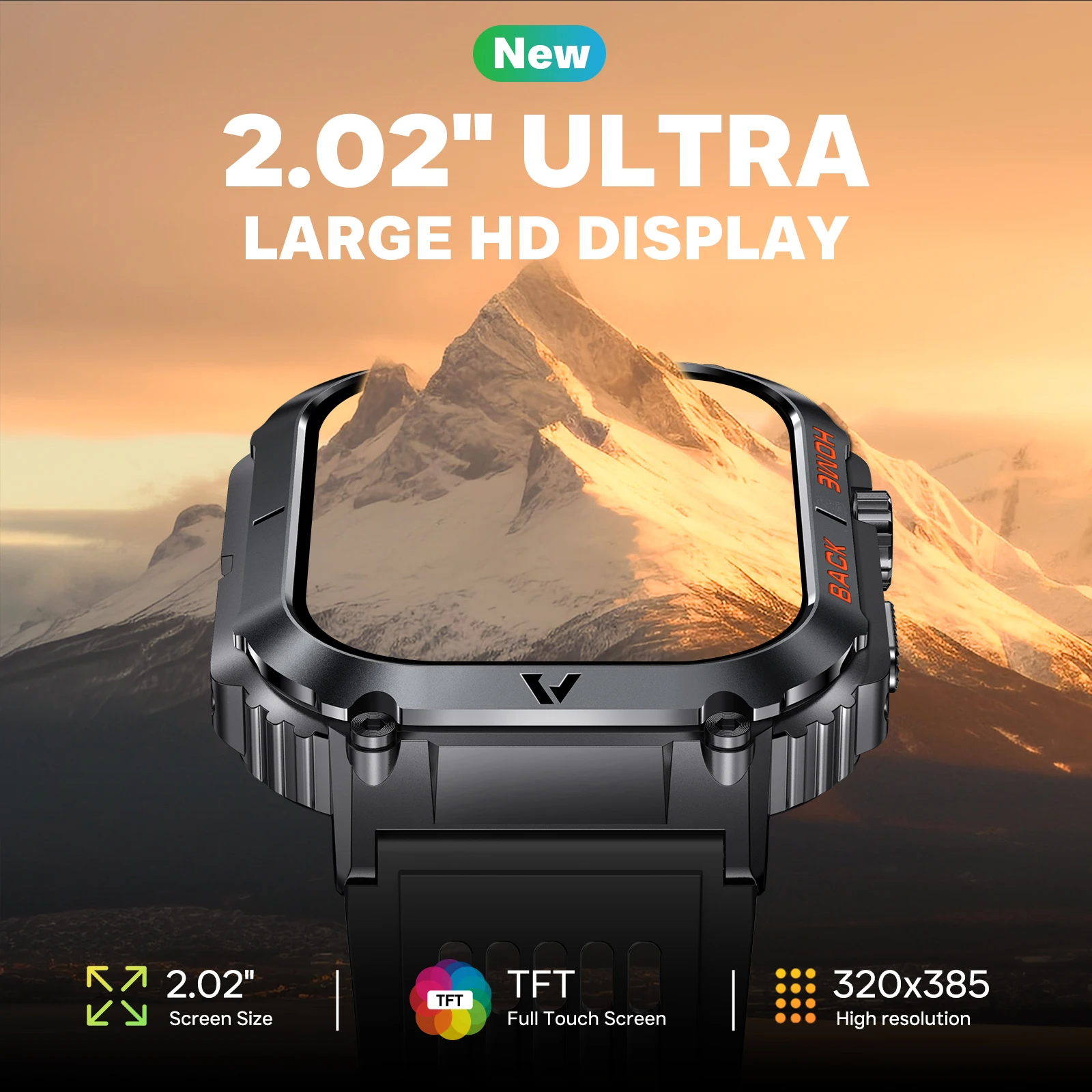 1,85'' AMOLED Smartwatch Uomo con Chamate Bluetooth, 2025 Nuovo
